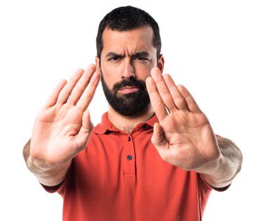 yakışıklı bir adam yapma dur işareti