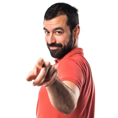 Yakışıklı adam önüne işaret