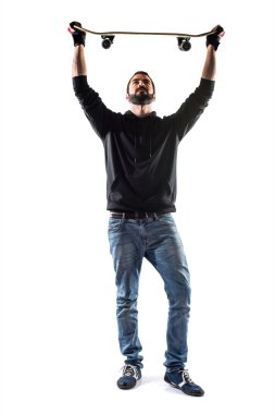 Kaykay ile şanslı adam