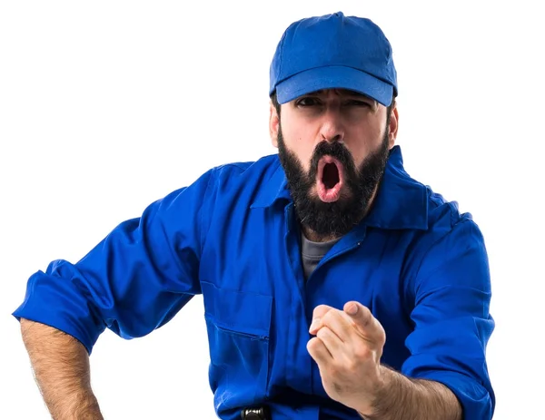 Hombre sobre un terreno aislado —  Fotos de Stock