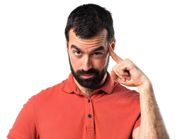 Hombre sobre un terreno aislado — Foto de Stock