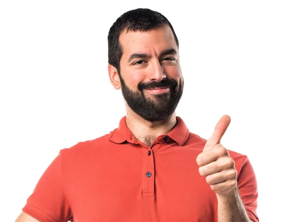 Handsome man with thumb up — Stock Photo, Image