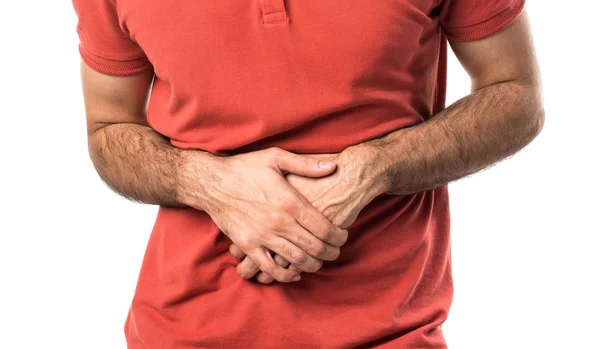 Hombre guapo con dolor de estómago —  Fotos de Stock