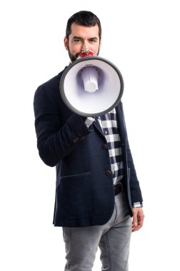 Megafon tarafından bağıran adam