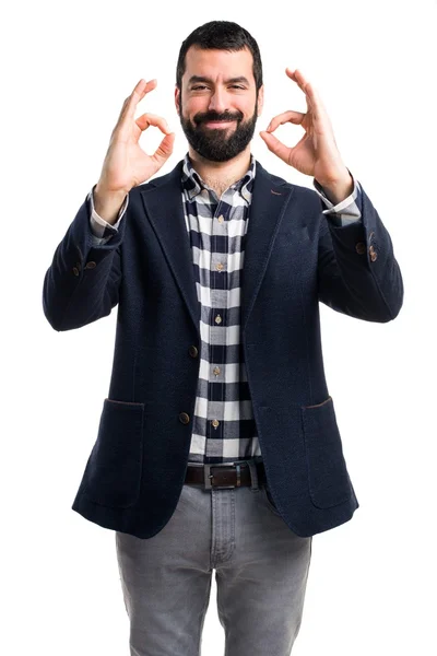 Man över isolerade bakgrund — Stockfoto