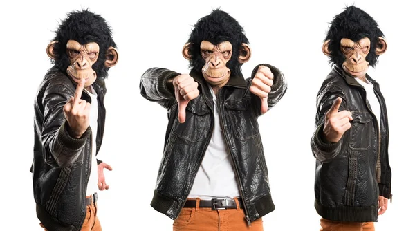 Monkey man doen slecht signaal — Stockfoto