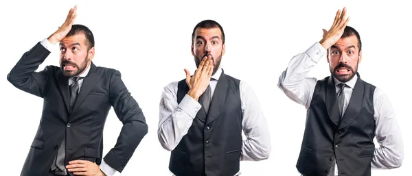 Businessman doing surprise gesture — Stock Photo, Image