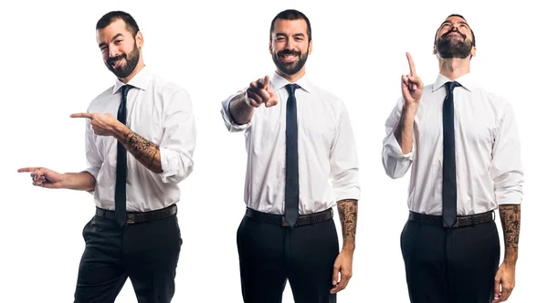 Empresário apontando para a frente — Fotografia de Stock