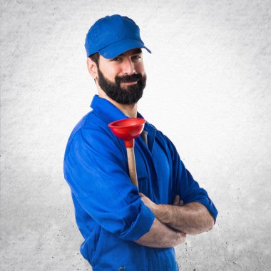 Kollarını çapraz ile tesisatçı