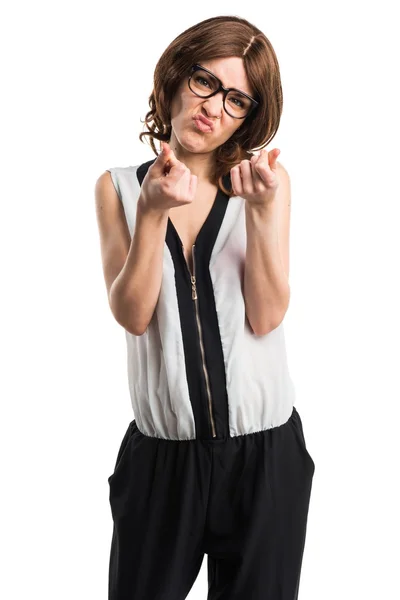 Woman over isolated background — Stock Photo, Image