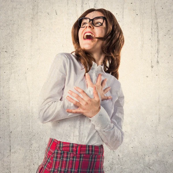 Teen student girl in love — Stock Photo, Image