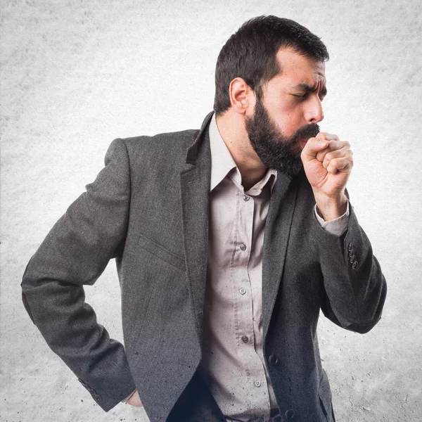 Man coughing a lot — Stock Photo, Image