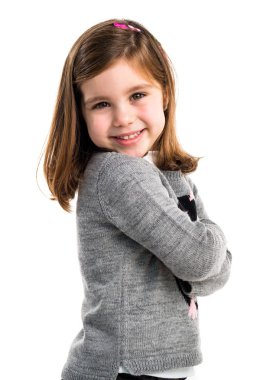 Kız izole arka plan üzerinde