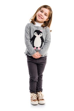 Kız izole arka plan üzerinde