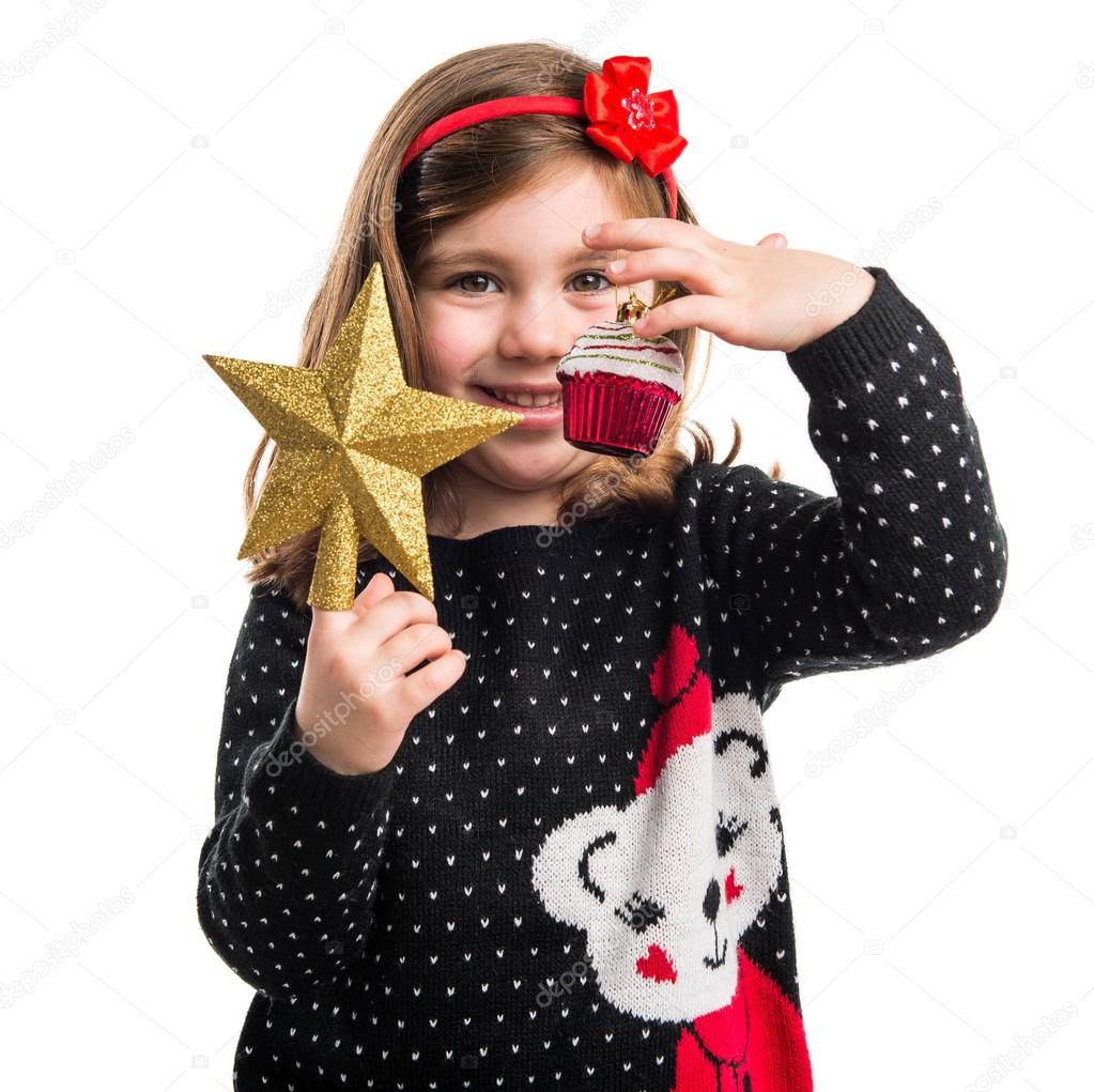 Kid with Christmas elements