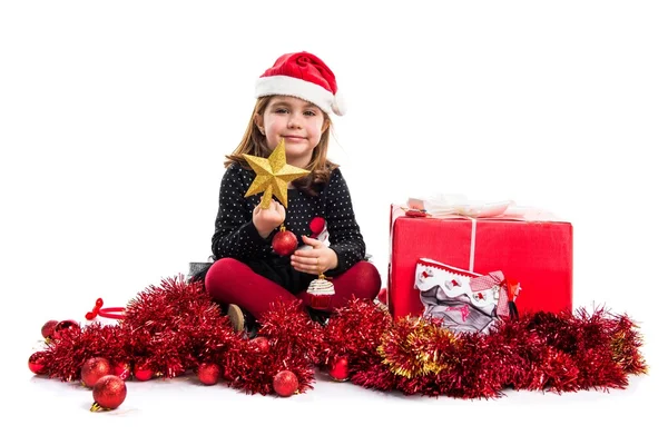 Kind mit weihnachtlichen Elementen — Stockfoto