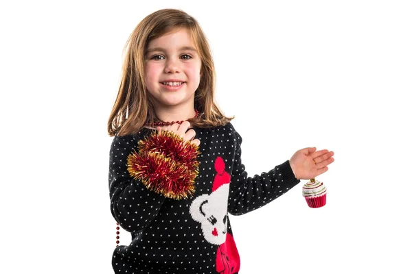 Enfant avec des éléments de Noël — Photo