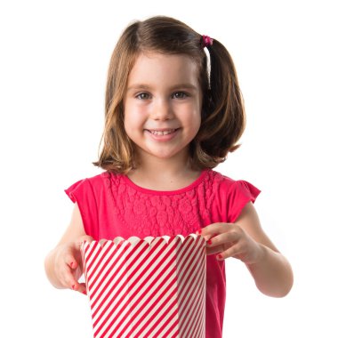 Kız izole arka plan üzerinde