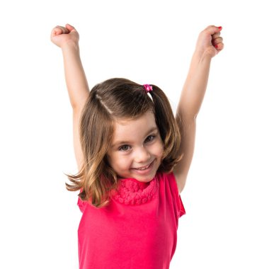 Kız izole arka plan üzerinde