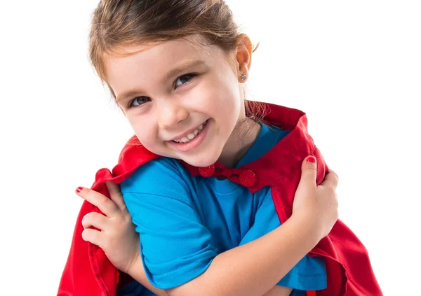 Girl dressed like superhero — Stock Photo, Image