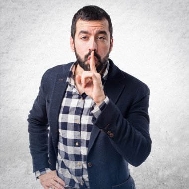 yakışıklı adam yapma sessizlik jest