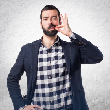 yakışıklı adam yapma sessizlik jest