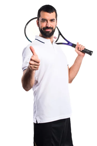 Тенісний гравець з великим пальцем вгору — стокове фото