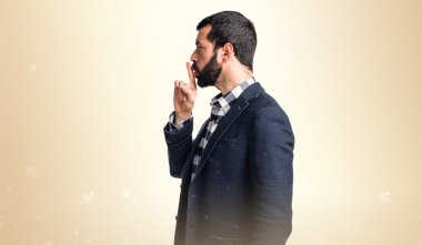 yakışıklı adam yapma sessizlik jest