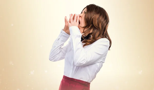 Mujer sobre fondo aislado — Foto de Stock