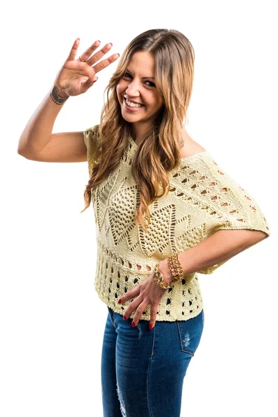 Young girl over isolated background — Stock Photo, Image