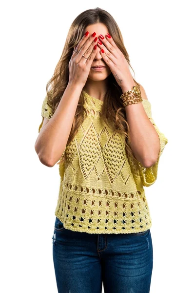 Young girl over isolated background — Stock Photo, Image