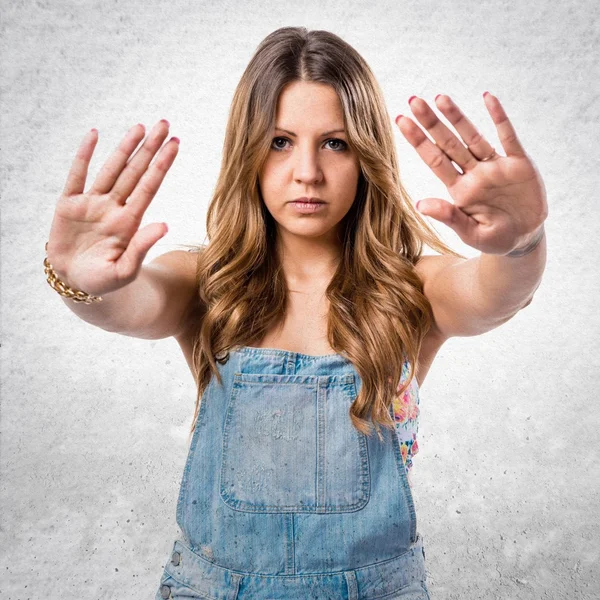 Woman over isolated background — Stock Photo, Image