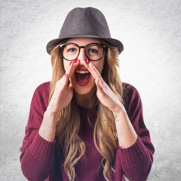 Mujer sobre fondo aislado — Foto de Stock