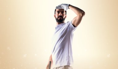 Adam izole arka plan