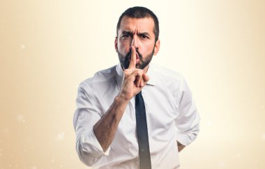 İşadamı yapım sessizlik jest