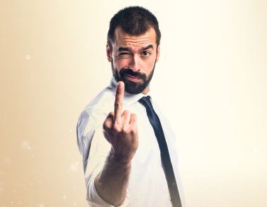 İşadamı boynuz jest yapma