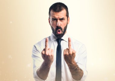 İşadamı boynuz jest yapma