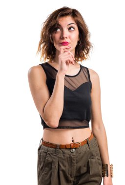 Kadın yüzünden izole arka plan