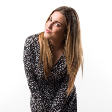 Kadın yüzünden izole arka plan