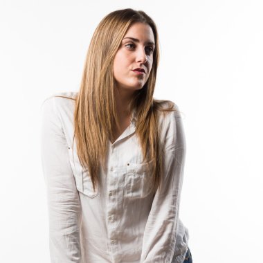 Kadın yüzünden izole arka plan