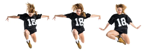 Mujer bailando street dance y saltando — Foto de Stock