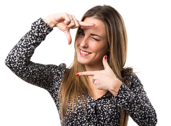 Mujer sobre fondo aislado — Foto de Stock