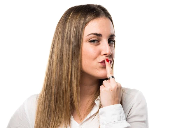 Mujer sobre fondo aislado — Foto de Stock