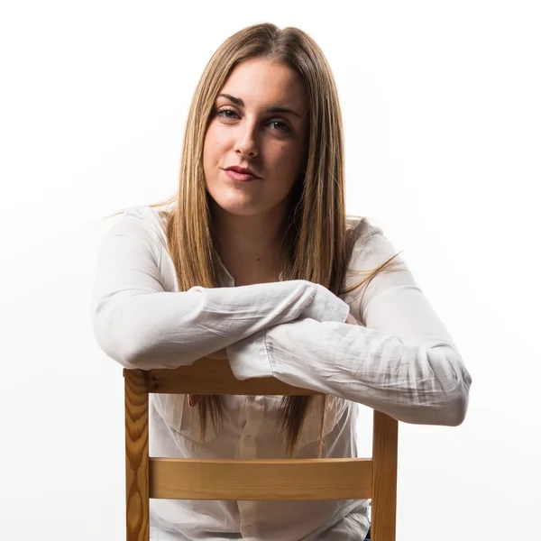 Woman over isolated background — Stock Photo, Image