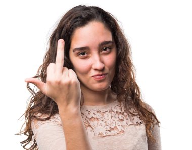 Genç kız izole arka plan üzerinde