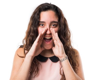 Genç kız izole arka plan üzerinde