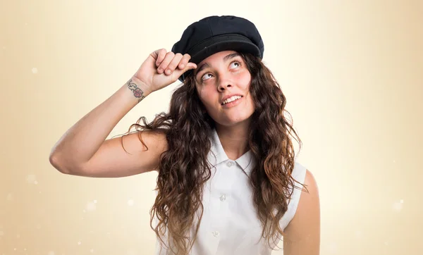 Modelo adolescente con sombrero de mar —  Fotos de Stock