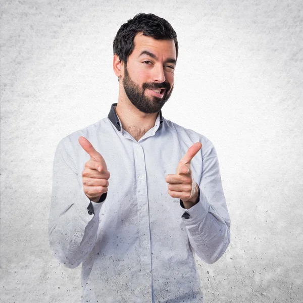Man pointing to the front — Stock Photo, Image