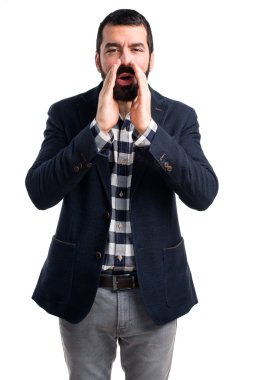 Adam izole arka plan