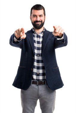 Yakışıklı adam önüne işaret